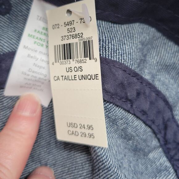 NWT Aerie Denim Bucket Hat 100% Cotton Summer Beachy Outdoors Vacation Casual - Picture 2 of 3